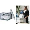 Image de Fellowes Caisse Archives R-Kive System - Fellowes - Lot De 10 - Carton 100% Recyclé - Gris/Blanc