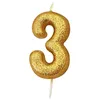 Image de BOUGIE OR PAILLETTÃ CHIFFRE 3