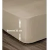 Image de Lovely Home Drap Housse 100% Coton 160x200cm - Bonnet 35cm - Beige
