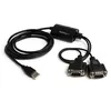 Image de StarTech.com Câble adaptateur FTDI USB vers série RS232 2 ports avec mémorisation du port de communication - adaptateur série