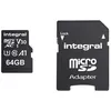Image de Integral - Carte mémoire flash (adaptateur microSDXC vers SD inclus(e)) - 64 Go - A1 / Video Class V30 / UHS-I U3 / Class10 - microSDXC UHS-I