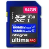 Image de Integral - Carte mÃ©moire flash - 64 Go - Video Class V30 / UHS-I U3 / Class10 - SDXC UHS-I