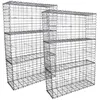 Image de Lot De 6 Paniers De Gabions Argentés En Acier Galvanisé Pour Projets D?Aménagement Extérieur, Murs De Soutènement, Clôture De Jardin. 100 X 50 X 30cm