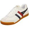 Image de Gola Harrier : Baskets Casual En Cuir Blanc, Marine Et Rouge - 41