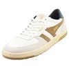 Image de Gola Hawk Chaussures Homme - EntraÃ®neurs En Cuir Blanc Tabacco Et Marine - 42