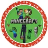 Image de 8 ASSIETTES CARTON MINECRAFT JEUX VIDÃO 23CM
