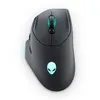Image de Alienware AW620M - Souris - pour droitiers - optique - 7 boutons - filaire, sans fil - USB, 2.4 GHz - Dark Side of the Moon (Noir) - Pour la vente au détail - boîte