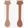 Image de Lot de 2 cuillères 1er âge Animal en silicone rose nude TU