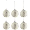 Image de Lot de 6 boules de noël motif marbre blanc et argent