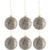 Image de lot de 6 Boules de noël velours gris et or en verre