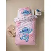 Image de Parure enfant housse de couette + taie d'oreiller Stitch rose imprimé 140X200 63X63