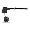 Image de Cordon - Velleman - secteur bipolaire noir (90°) + terre - 3m