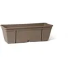 Image de Kit Jardiniere Avec Crochet En MÃ©tal, RÃ©serve D'eau Et Ãcarteur Pour Les Ãcoulements - Garden Id Smart - Taupe 50 Cm