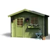 Image de Abri Jardin Bois "Sologne" - ModÃ¨le ImprÃ©gnÃ© (Vert) - 8.88 MÂ² - 2.98 X 2.98 X 2.39 M - 28 Mm