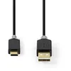 Image de Nedis - Câble USB - USB (M) pour 24 pin USB-C (M) - USB 2.0 - 1 m - rond - anthracite