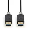 Image de Nedis - Câble USB - USB type A (M) pour USB type A (M) - USB 3.0 - 2 m - moulé rond - anthracite