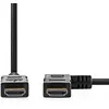 Image de Nedis - Câble HDMI avec Ethernet - HDMI mâle angle droit pour HDMI mâle droit - 1.5 m - noir - rond