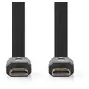 Image de Nedis - Câble HDMI avec Ethernet - HDMI mâle pour HDMI mâle - 3 m - noir - plat