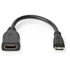 Image de Nedis - Câble HDMI avec Ethernet - 19 pin mini HDMI Type C mâle pour HDMI femelle - 20 cm - noir - rond
