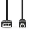 Image de Cable USB 2.0 - A Male - B Male - 3.0 m - Noir NEDIS