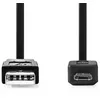 Image de Nedis - Câble USB - USB (M) pour Micro-USB de type B (M) - USB 2.0 - 1 m - plat - noir