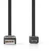 Image de Nedis - Câble USB - USB (M) pour Micro-USB Type B (M) - USB 2.0 - 1 m - plat - noir