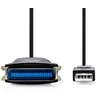 Image de Nedis - Câble d'imprimante - USB (M) pour Centronics 36 broches (M) - 2 m - noir