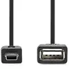 Image de Nedis - Câble USB - USB (M) pour mini-USB de type B (M) - USB 2.0 OTG - 20 cm - noir