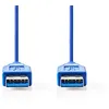 Image de Nedis - Câble USB - USB type A (M) pour USB type A (M) - USB 3.0 - 2 m - rond - bleu