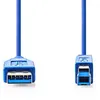 Image de Nedis - Câble USB - USB type A (M) droit pour USB Type B (M) droit - USB 3.0 - 3 m - rond - bleu
