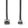 Image de Câble HDMI Haute Vitesse avec ethernet Nedis CVTB34500GY20 Gris Métal Gun / Anthracite