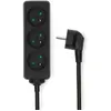 Image de Nedis - Coupe-circuit - CA 230 V - 3680 Watt - entrée : power CEE 7/7 - connecteurs de sortie : 3 (CEE 7/6) - 1.5 m cordon - noir