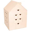 Image de Calendrier De L Avent En Bois 24 Tiroirs 21.5 X 21.5 X 30 Cm Maison
