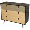 Image de Maisonetstyles Commode 3 Tiroirs 98,5x39,5x82 Cm Naturel Et Noir - Sonora