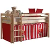 Image de Vipack Vipack Pino Lit Compact Pin Massif Naturel 209 X 105 X 114 Cm + Rideau De Lit Chucky