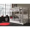 Image de Vipack Pino Lits Superposs Pin Massif Blanc 209x105x182cm + Lit Gigogne