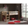 Image de Vipack Pino Lit Compact Pin Massif Naturel 209 X 105 X 114 Cm + Rideau Et Tunnel De Lit Spring