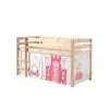 Image de Vipack Vipack Pino Lit Compact Pin Massif Naturel 209 X 105 X 114 Cm + Rideau De Lit Princess
