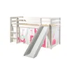 Image de Vipack Vipack Pino Lit Mezzanine Avec Toboggan + Rideau De Lit Princess