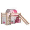 Image de Vipack Vipack Pino Lit Compact Avec Toboggan + Rideau De Lit Princess + Tunnel De Lit Princess