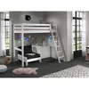 Image de Vipack Vipack Pino Lit Mezzanine 90x200 Blanc + Commode 2 Portes + Lit Convertible En Fauteuil