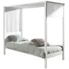 Image de Vipack Vipack Pino Lit Banquette Blanc Avec Sommier + Ciel De Lit