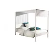 Image de Vipack Pino Lit A Baldaquin Avec Sommier A Lattes 140x200 Cm Blanc + Ciel De Lit