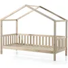 Image de Les Tendances - Lit Cabane Mh 90x200 Sommier Inclus Vipack Dallas - Bois