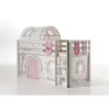Image de Vipack Pino Lit Sureleve Pin Massif Avec Sommier Blanc + Rideau Et Tunnel De Lit + 3 Pochettes Birdy