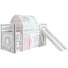 Image de Vipack Pino Lit Mezzanine Avec Toboggan + Birdy Tunnel Et Rideau De Lit + 3 Pochettes