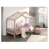 Image de Vipack Dallas Lit Cabane 90x200cm Naturel + Tente Textile Papillon