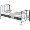 Image de Vipack Vipack Lit Simple En Mtal Bleu Denim Mat Bronxx 90x200cm