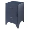 Image de Vipack Table de chevet avec porte Bronxx Métal Bleu mat