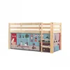 Image de Vipack Pino Lit Compact Pin Massif Naturel + Rideau En 4 Parties Animalerie